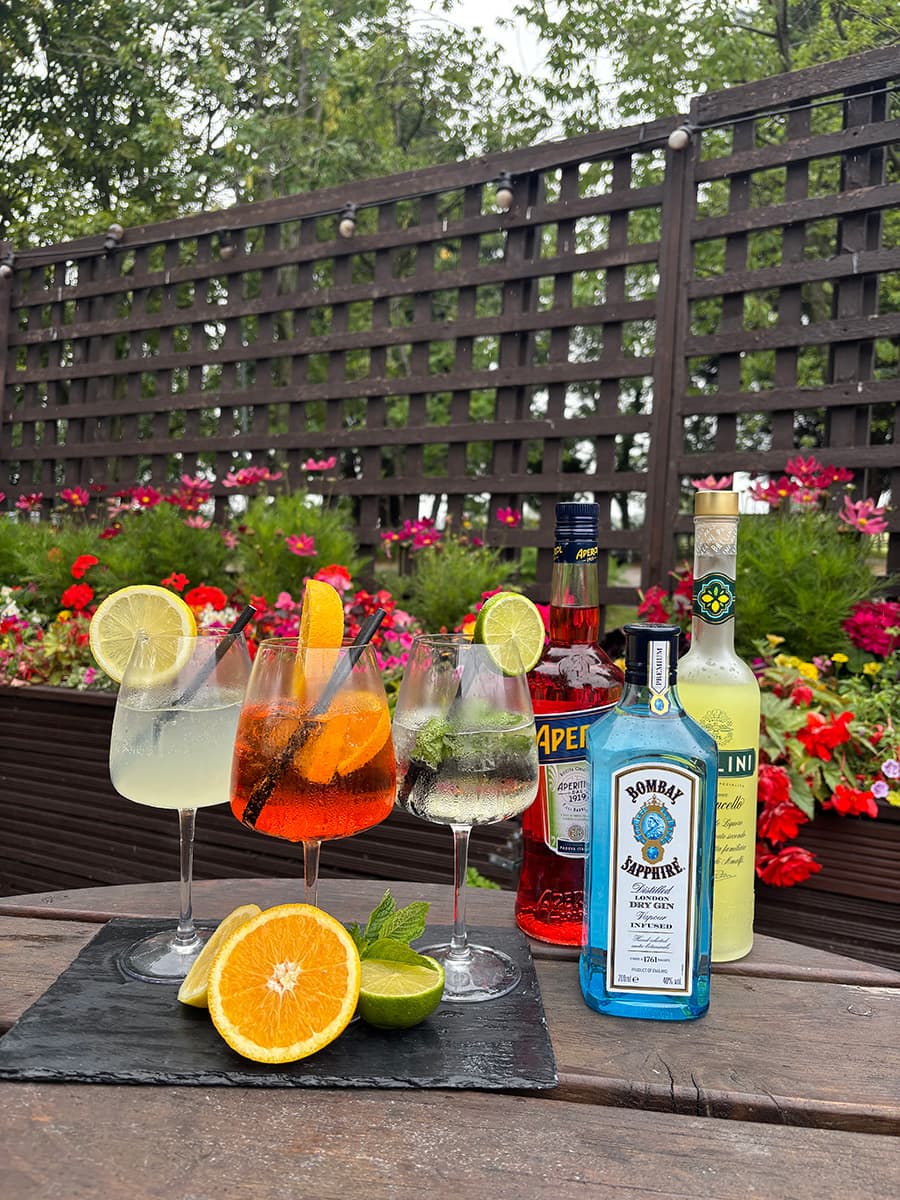 Aperol Spritz, Limoncello Spritz and Hugo Spritz