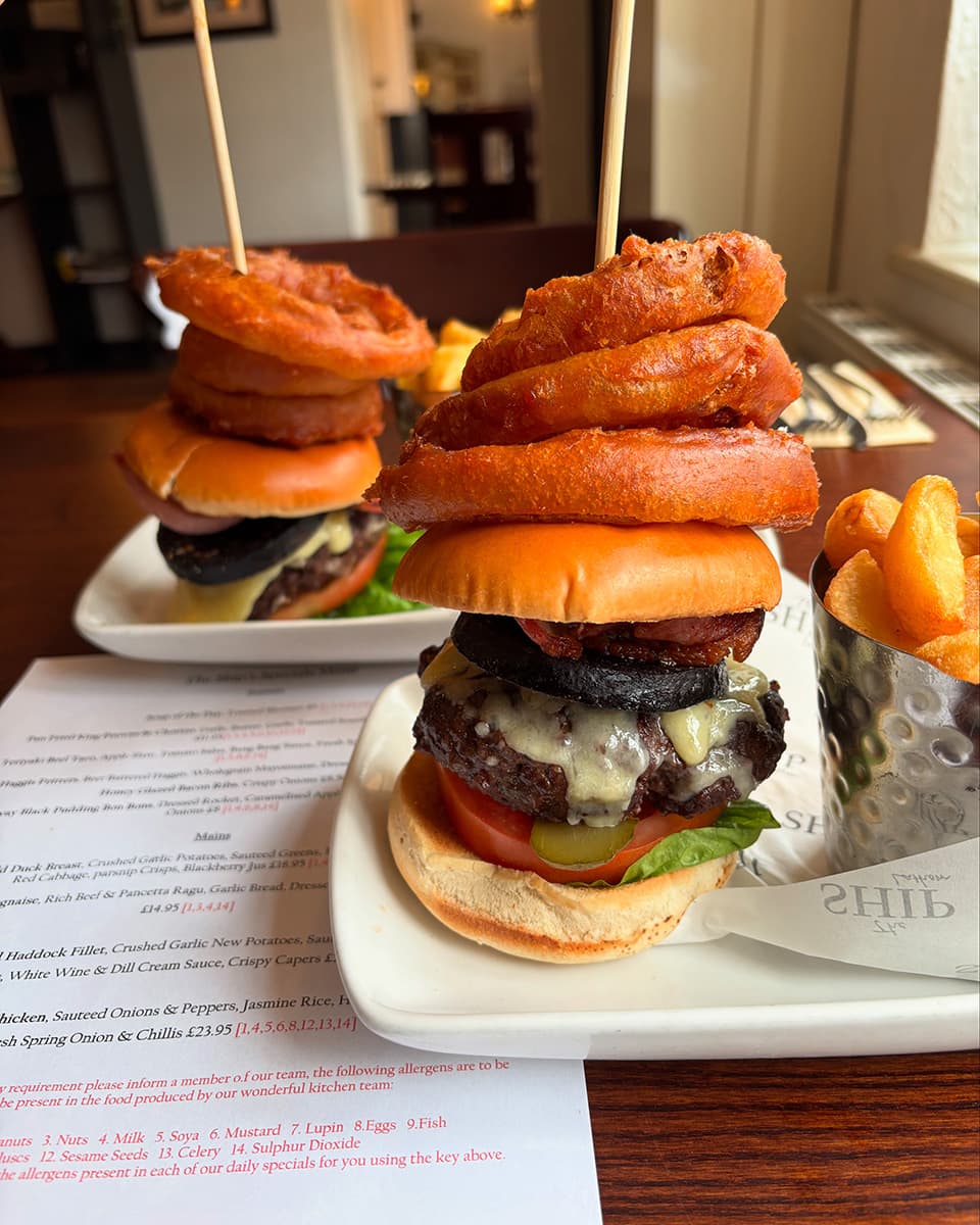 Burgers at The Ship